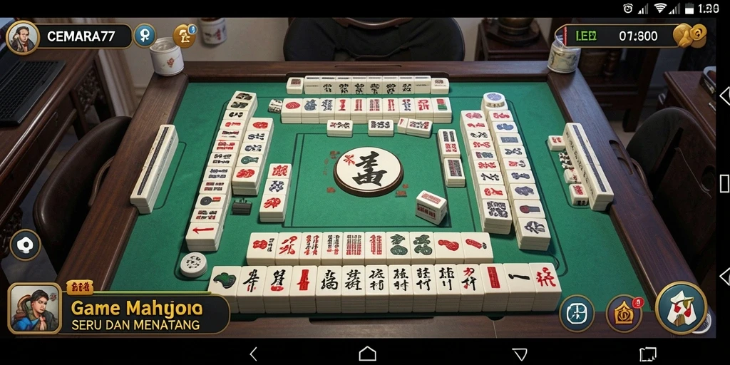 Tampilan gameplay seru dalam CEMARA77 dengan mekanik Mahjong.