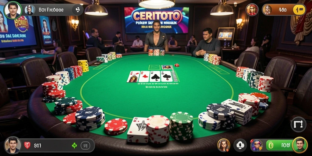 Tangkapan layar menampilkan gameplay seru dalam permainan Poker di CERITOTO.
