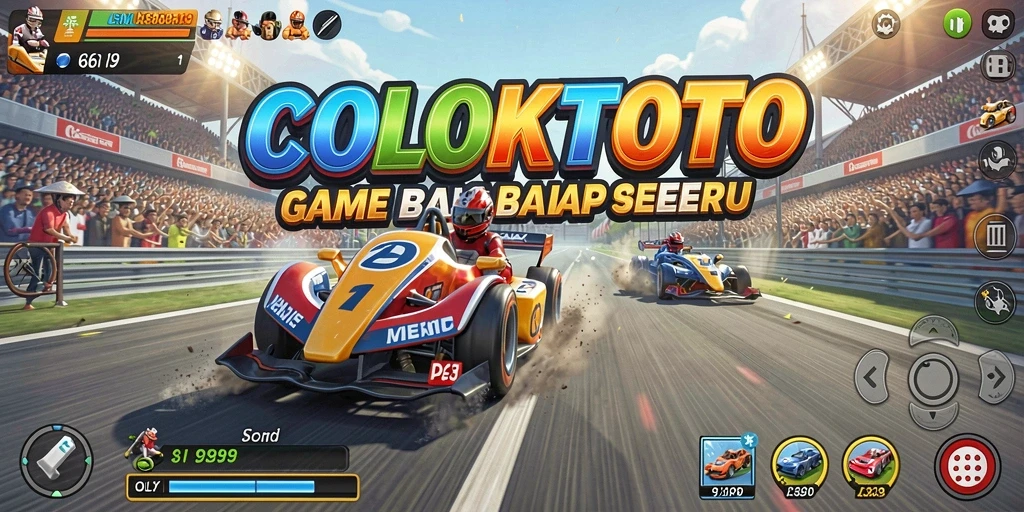 Tampilan gameplay COLOKTOTO yang mendebarkan di lintasan balap.