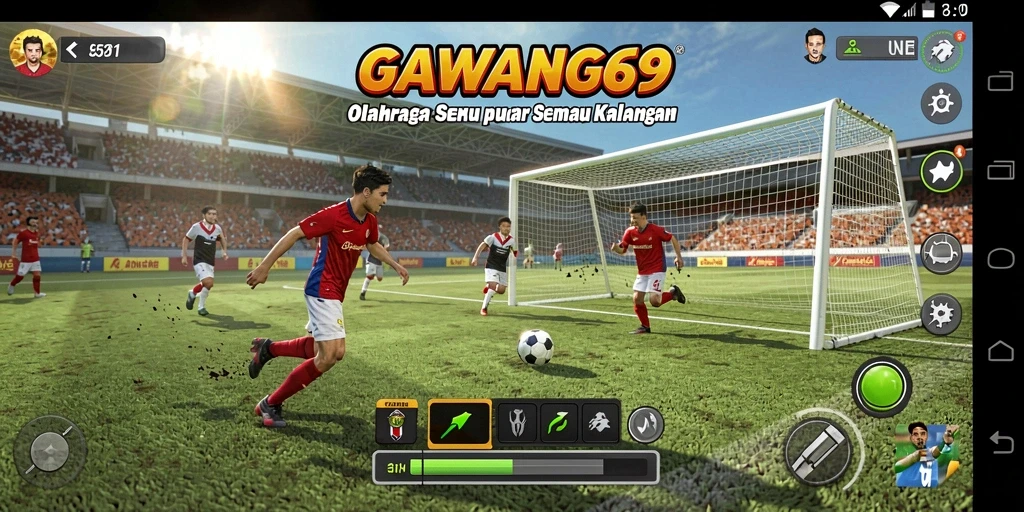 Tampilan gameplay GAWANG69 menampilkan aksi olahraga yang mendebarkan.