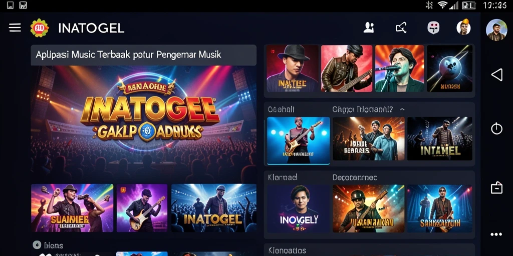 Tampilan screenshot gameplay <strong>INATOGEL</strong> menampilkan koleksi lagu yang menarik.