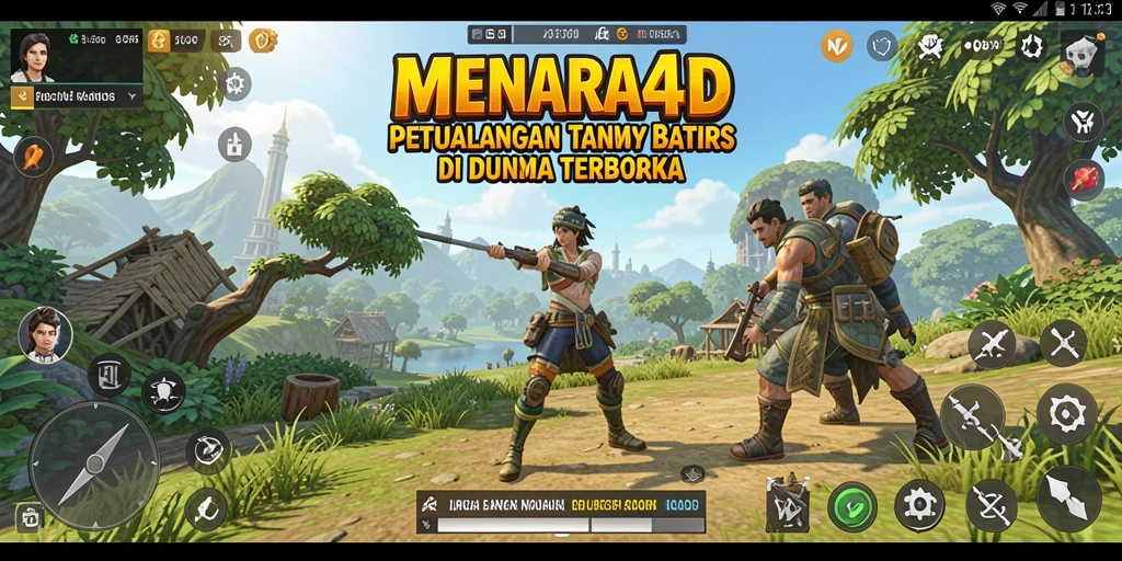 Tampilan gameplay MENARA4D yang menakjubkan dengan petualangan di dunia terbuka.