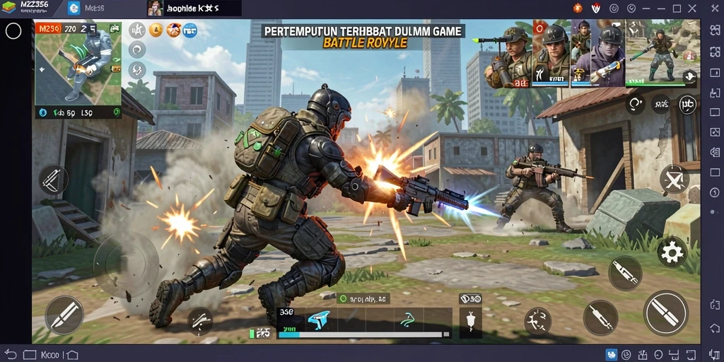 Tangkapan layar gameplay MZ356 menampilkan aksi pertempuran yang mendebarkan.
