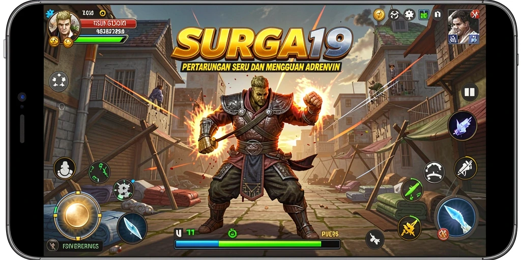 Gameplay seru dan pertarungan intens di SURGA19.